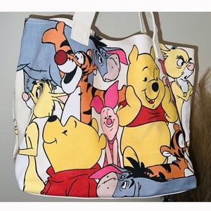 Disney Store Disney Store Winnie the Pooh Eeyore Tigger Canvas Tote Bag